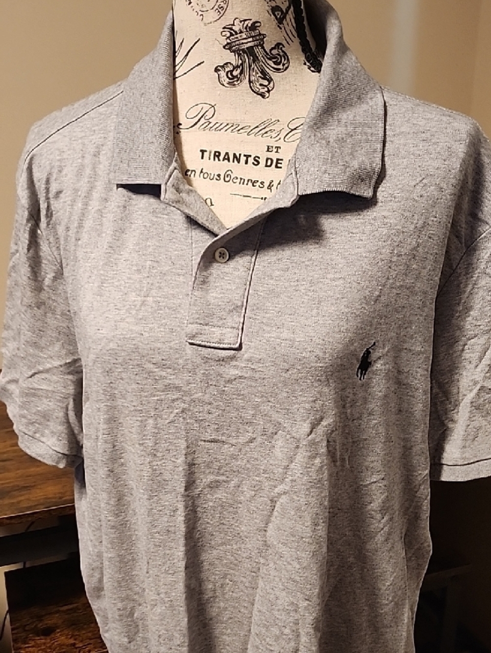 Ralph Lauren Men’s Heather Gray Polo Shirt with Embroidered Pony - Picture 2 of 7
